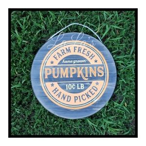 Round Wood Fall Sign / Door Hanger- Hand Painted